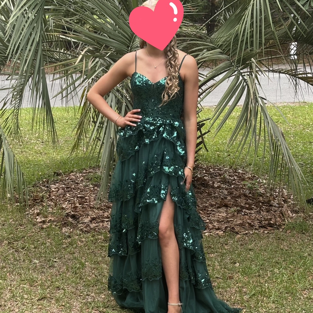 Elegant Green Sequin Prom Dress